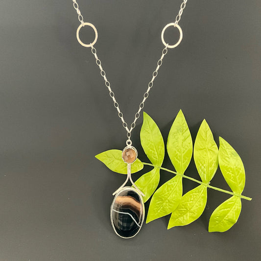 Black Banded Agate Necklace