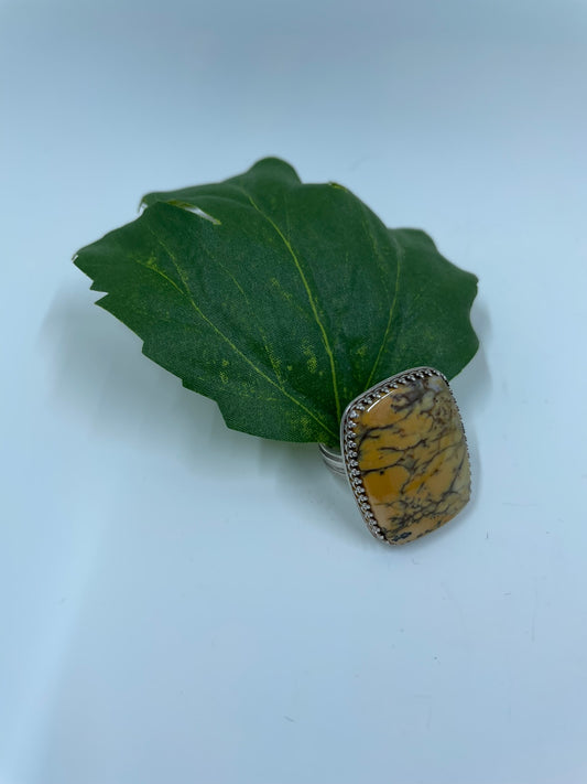 Yellow Dendritic ring (size 6.5)